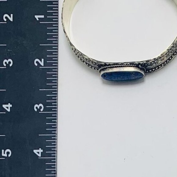 Single Handmade Turkmen Lapis Lazuli Bracelet: Tribal Kuchi Jewelry - Picture 6 of 6